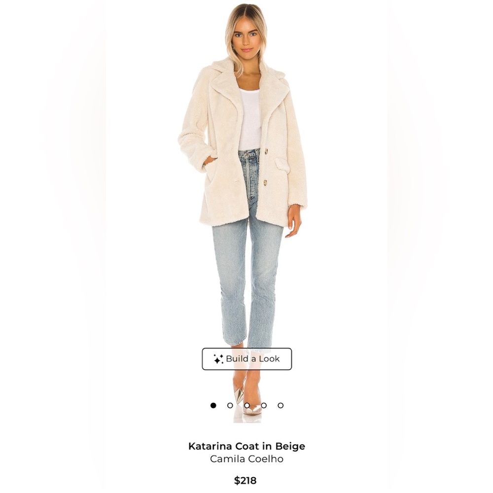 Camila Coelho Cream Teddy Jacket